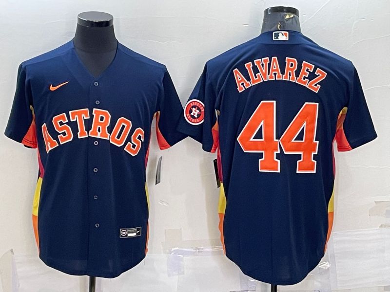 Men Houston Astros 44 Alvarez Blue Game Nike 2022 MLB Jerseys